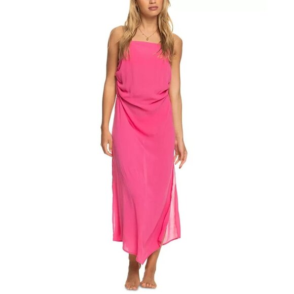 Roxy Juniors Sweety Night Maxi Dre Shoicking Cover-up Pink Size L - Picture 3 of 3